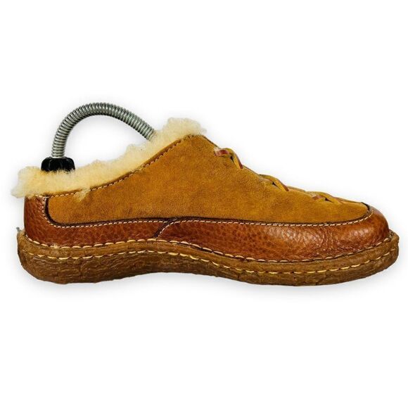 BORN Mohawk Shearling Winter Clogs Slippers Brown Suede / Leather Women's 5 - Picture 7 of 10